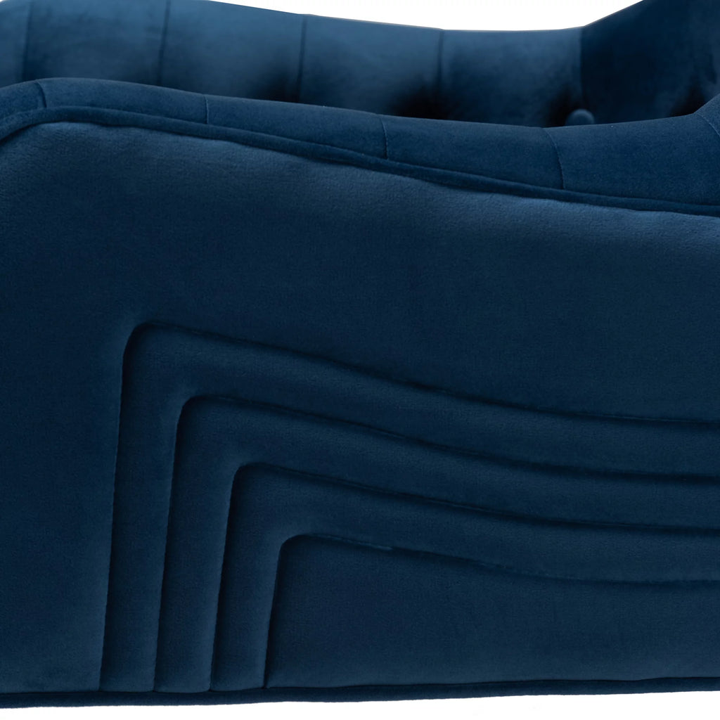 Navy Blue and Gold Wingback Chair M87652