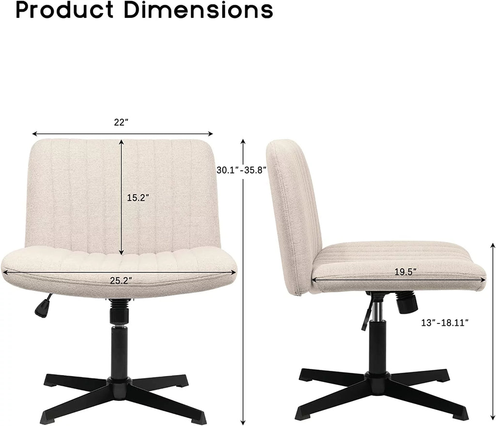 Armless Fabric Padded Swivel Office Chair P5012