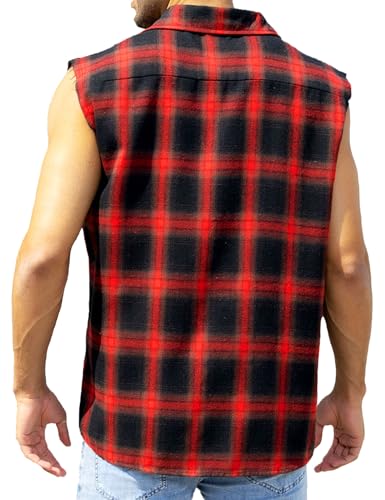 Sleeveless Plaid Flannel Shirt G231