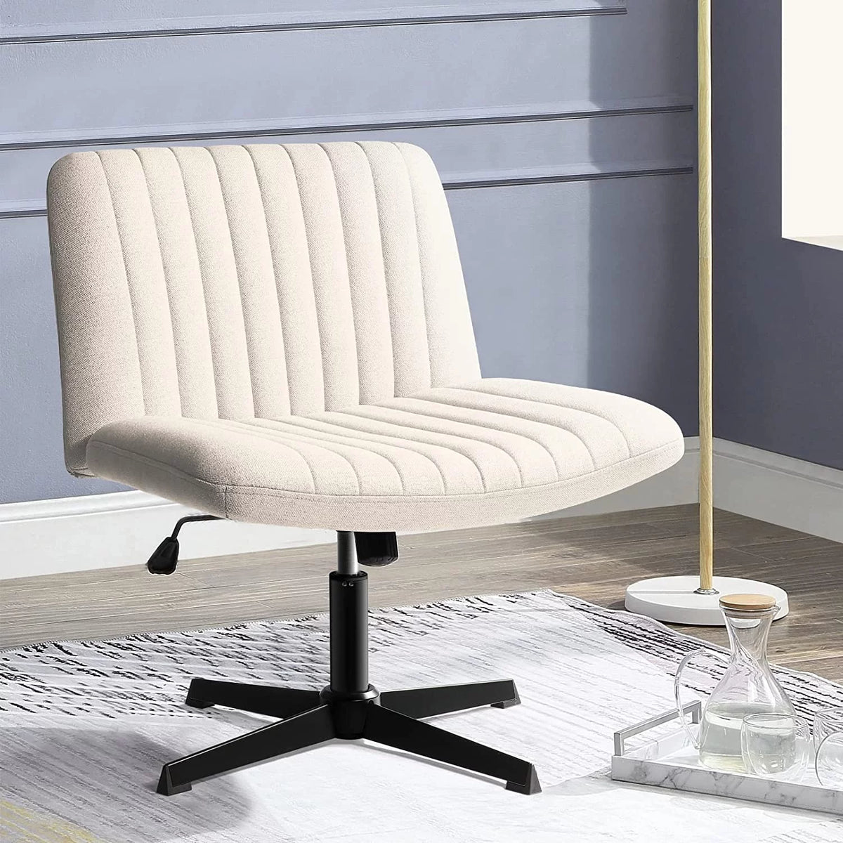 Armless Fabric Padded Swivel Office Chair P5012