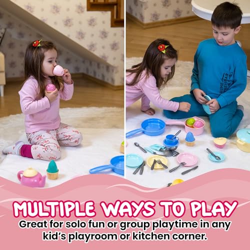 83 Pc Toddler Play Food Cooking Set with Toy Pots and Pans S225