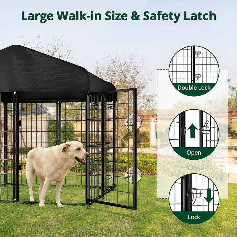 Outdoor Dog Kennel with Roof 4ft x 4ft x 4.5ft P623825