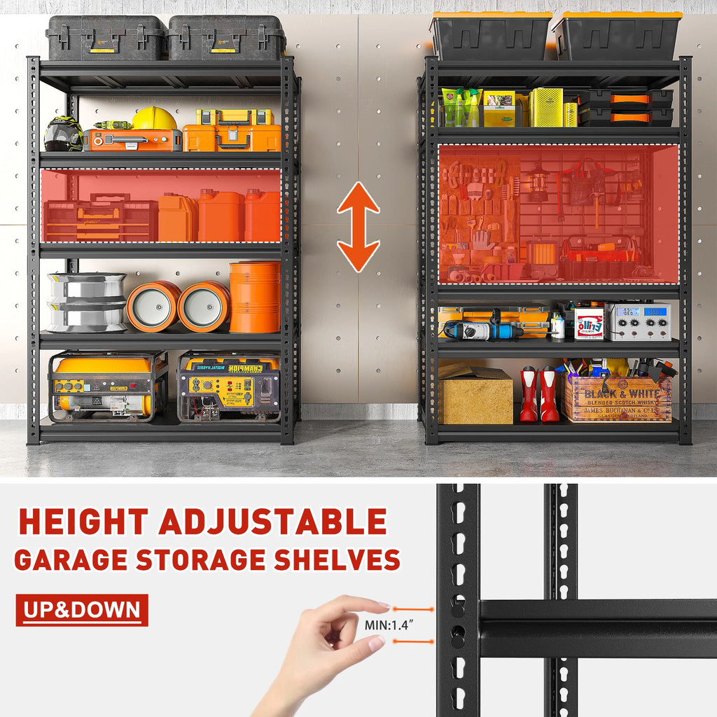 Heavy Duty 5 Tier Adjustable Metal Storage Shelves N363601