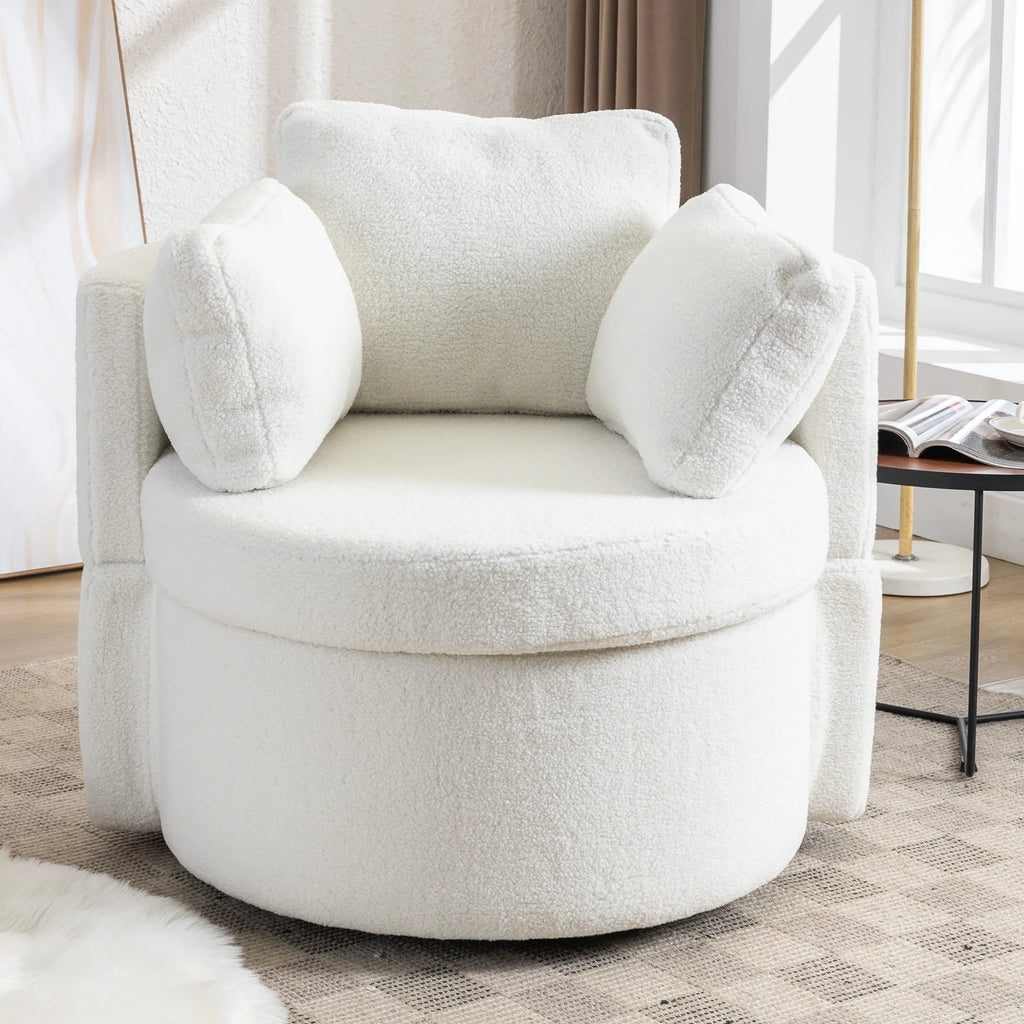 Ivory Swivel Storage Chair O992715