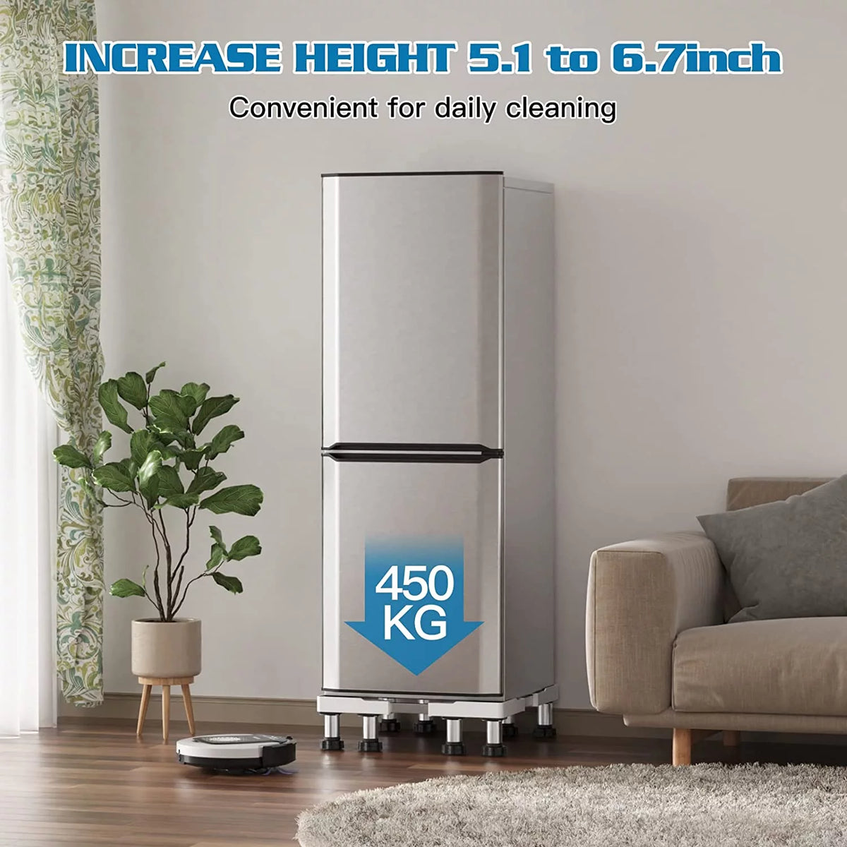 Adjustable Mini Fridge Stand 8 Heavy Duty Feet O792
