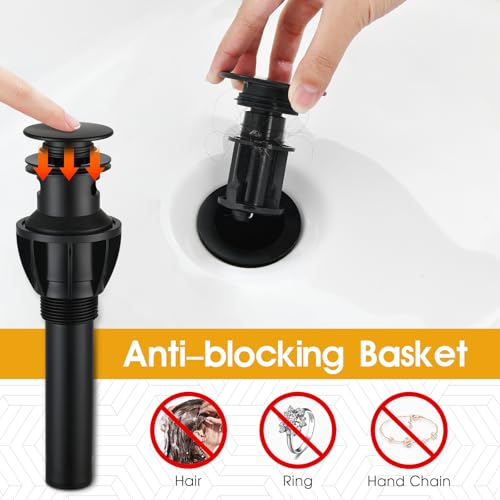 Matte Black Single Handle Vessel Sink Faucet with Drain F895