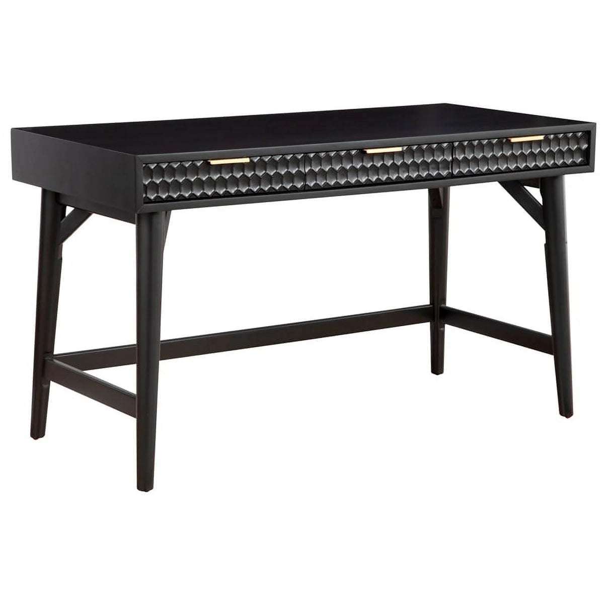 5 Drawer Chest and Wood Desk Set in Black N4465