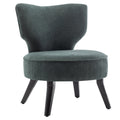 Dark Green Velvet Single Accent Chair with Wooden Legs S45139