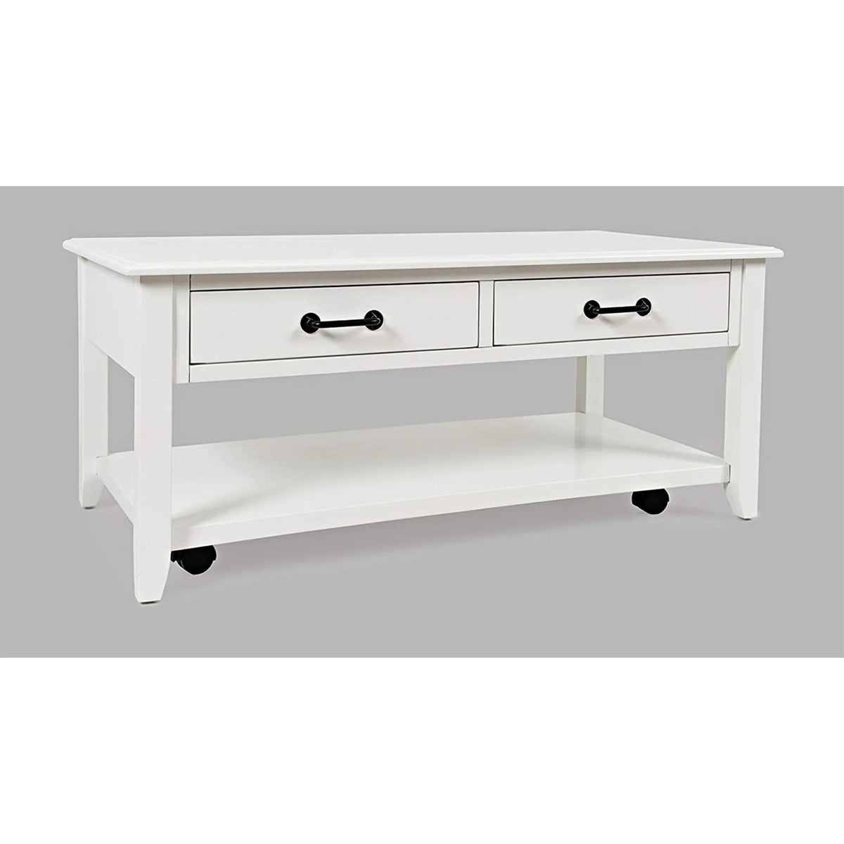 Acacia 2 Drawer Coffee Table with Casters F4273