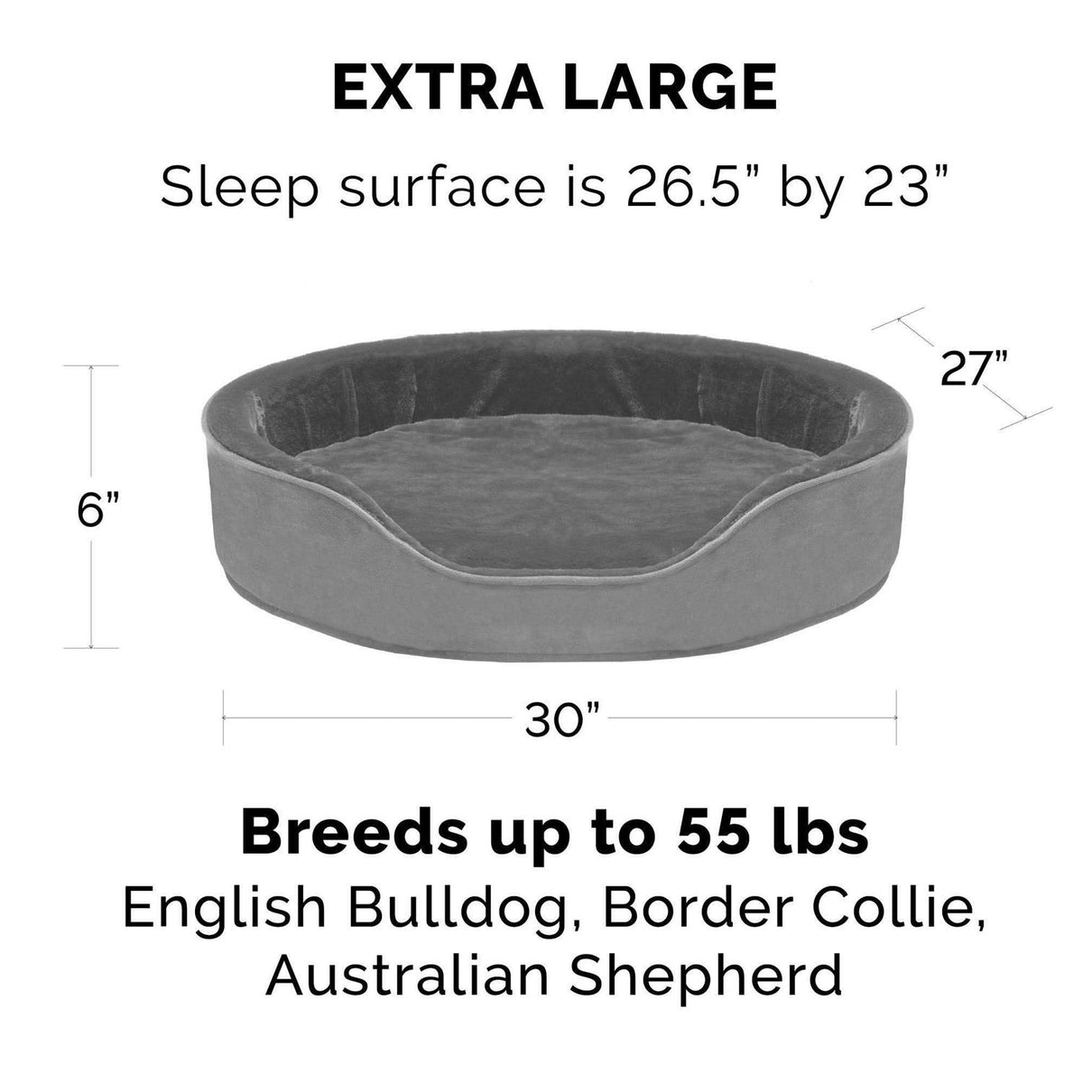 Plush Velvet Oval Dog Bed A574