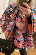 Floral Patchwork O Neck Outerwear J3041
