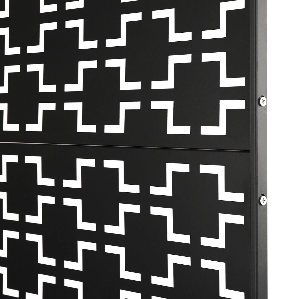 Black Metal Outdoor Privacy Screen Panel with Stand O637