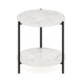 2-Tier Round Side End Table with Metal Legs I49676
