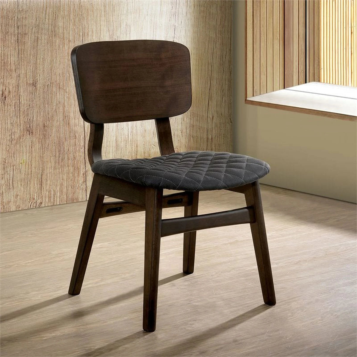 Walnut Wood Side Chair Set of 2 M96648