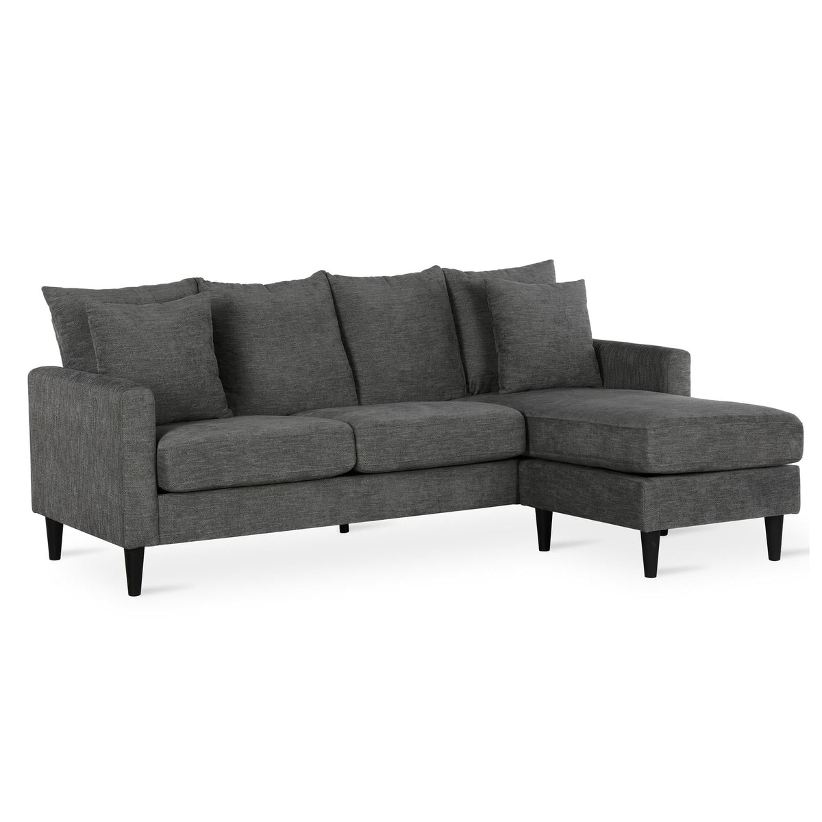 Gray Reversible Sectional with Pillows A6444