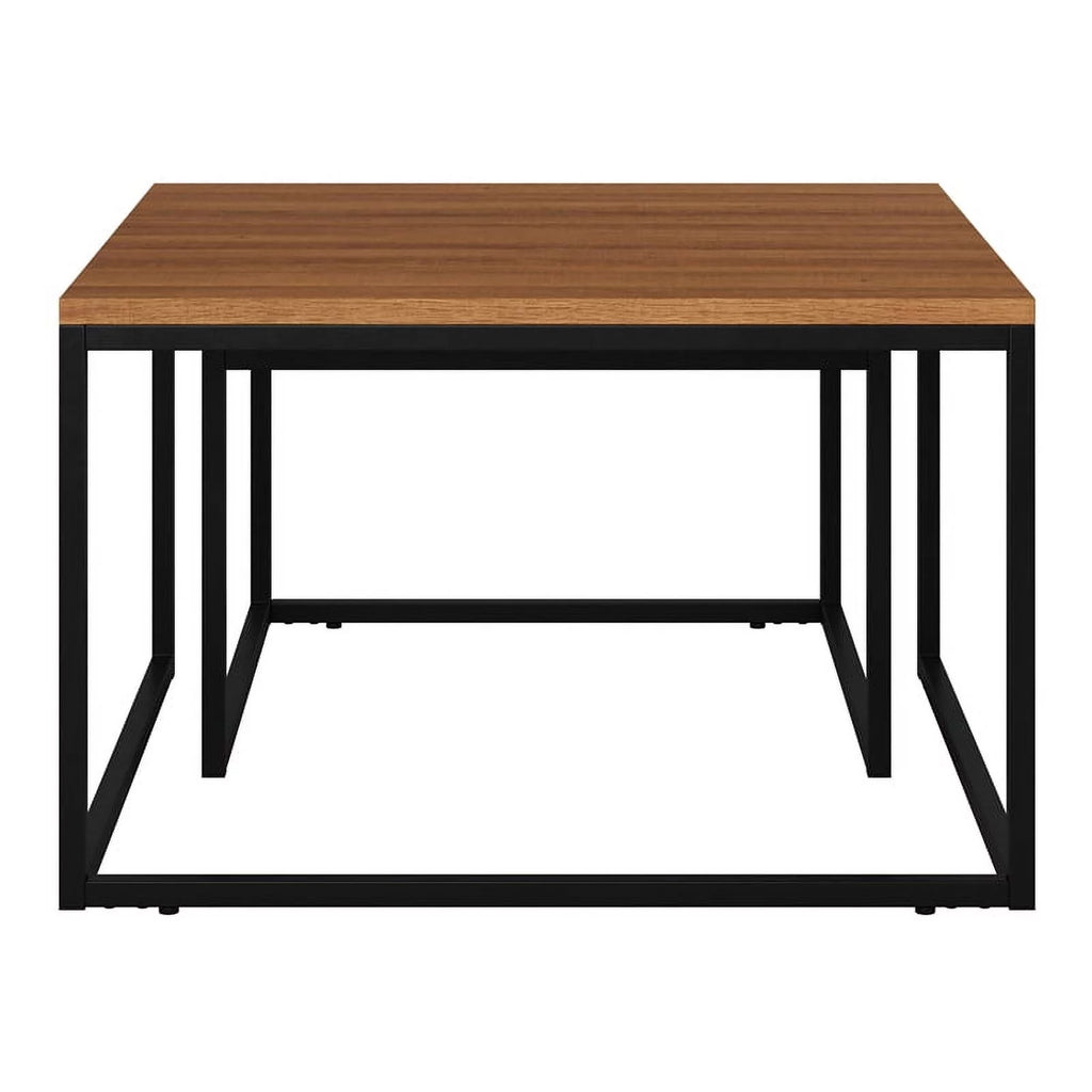 Brown Wood & Metal Nesting Coffee Tables J345101