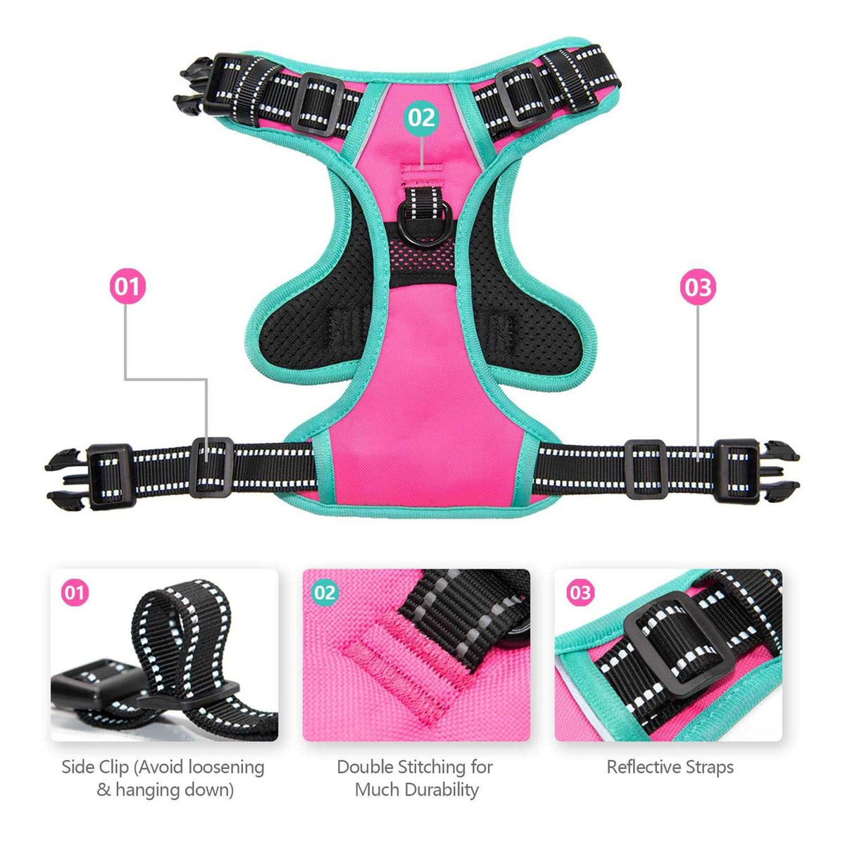 No Pull Reflective Dog Harness with Handle Y24423