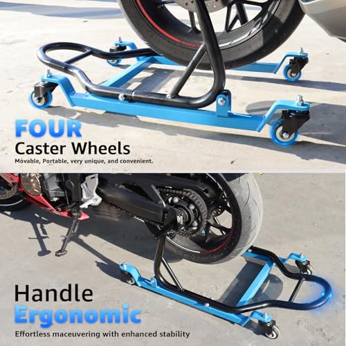 Heavy Duty Motorcycle Rear Wheel Lift Stand with 4 Movable Wheels W7993