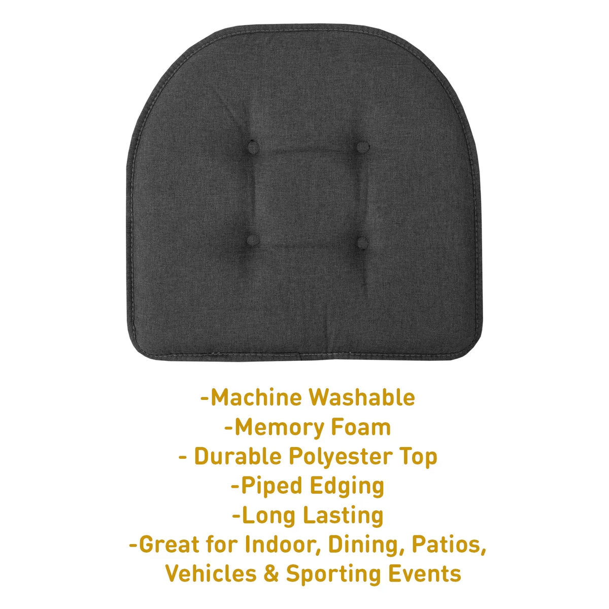 U-Shaped Memory Foam No Slip Chair Pad Cushion 2 Pack F3196