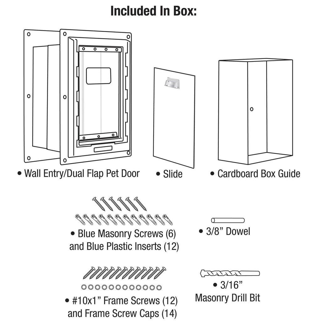Wall Entry Pet Door with Telescoping Tunnel and Lock-Out Slide B46018