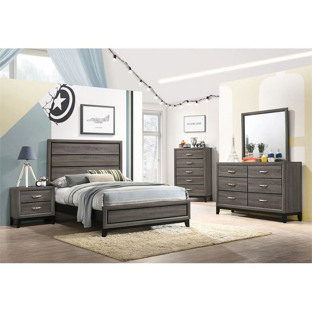 4-piece Grey Oak Bedroom Set W1408
