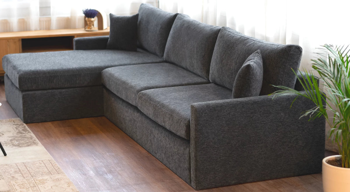 Charcoal L-Shaped Sectional Sofa Set N766