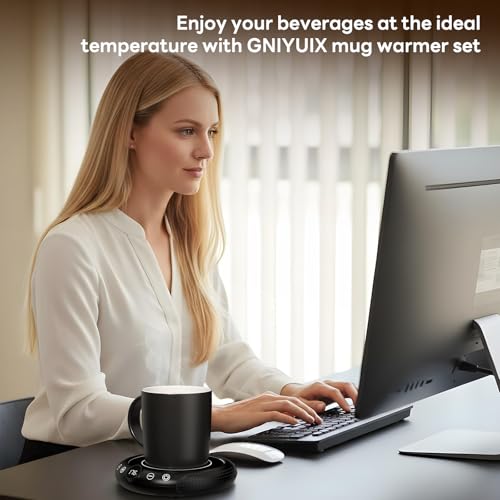Coffee Mug Warmer with Mug Set, 8 Temperature Settings & 1-12H Timer M65089