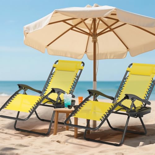 Aqua Zero Gravity Chair with Pillow and Cup Holder, 2 Pack X412