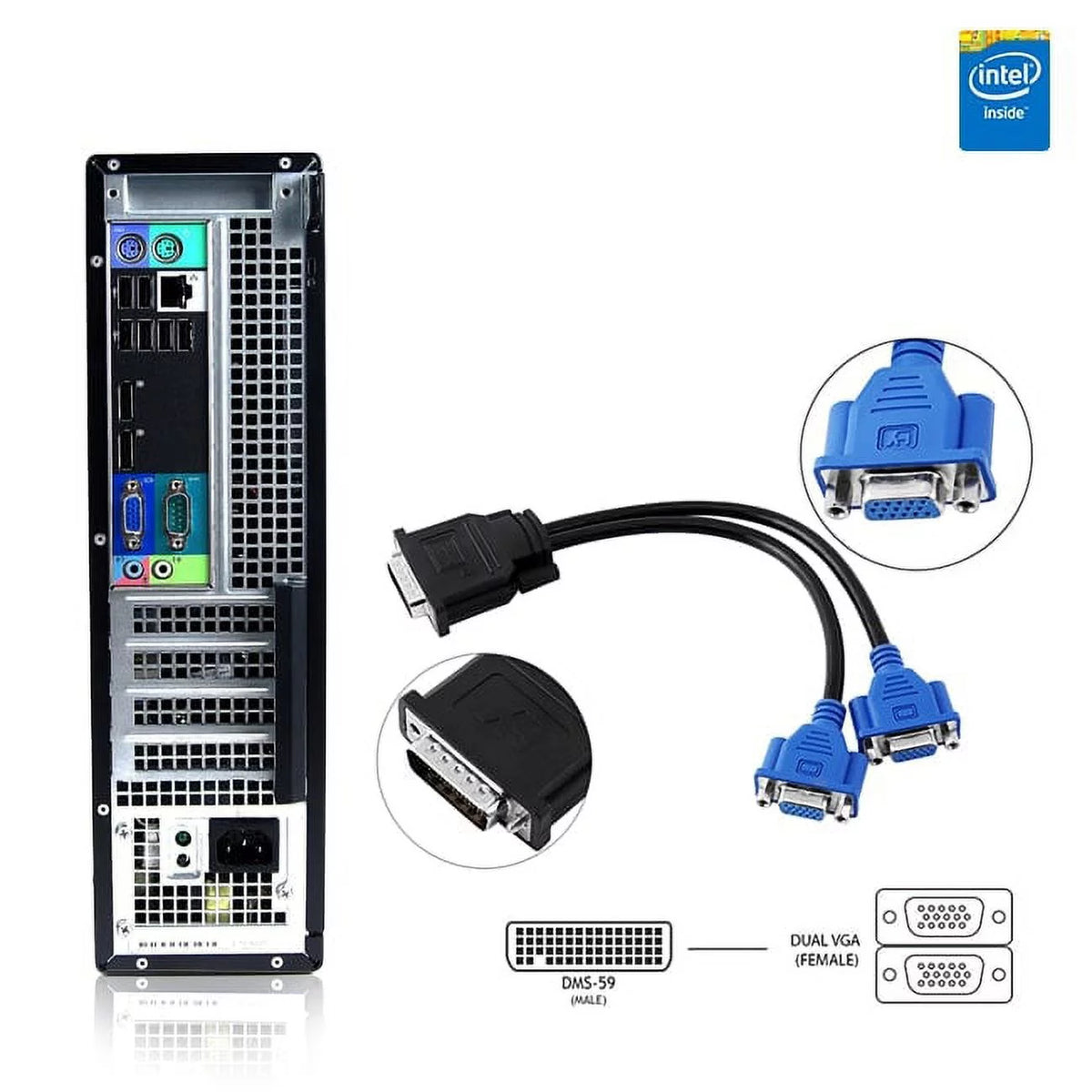 Refurbished Desktop Computer Tower PC, 16GB, 2TB HDD, Windows 10, Dual Monitor Z468