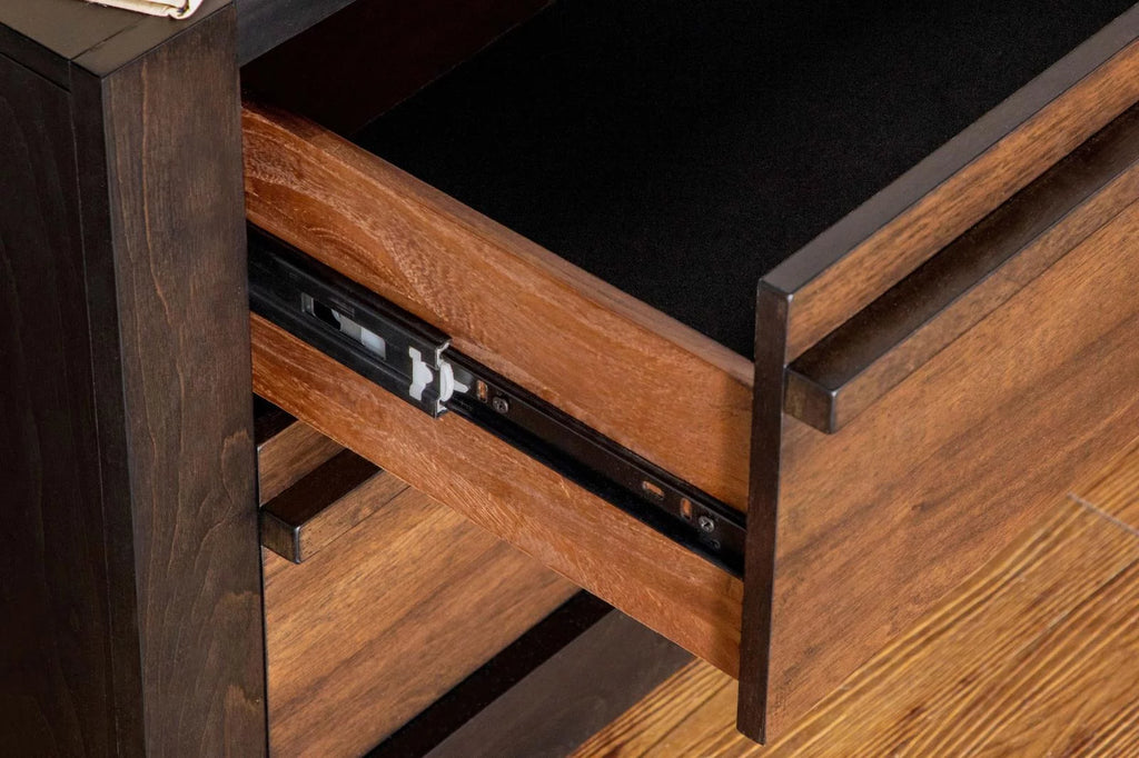 Black and Walnut 4-drawer Dresser L3131