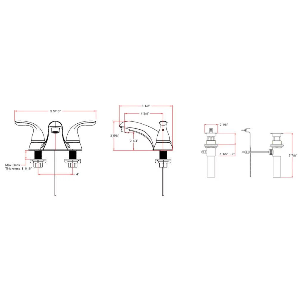 2-Handle Centerset Bathroom Faucet in Chrome A85830