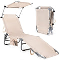Outdoor Recliner Chair with Canopy and Side Pocket L59437