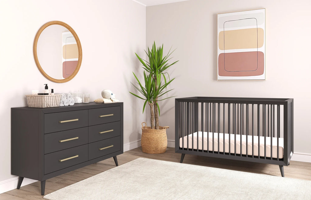 2-Piece Nursery Set with 4-in-1 Convertible Crib and 6-Drawer Double Dresser L6934