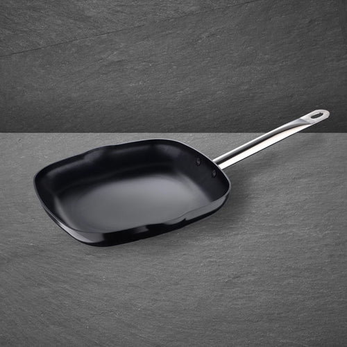 11" Black Cast Aluminum Non Stick Grill Pan B924