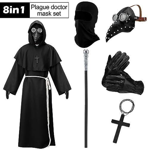 8 Pcs Plague Doctor Mask Costumes Set K642