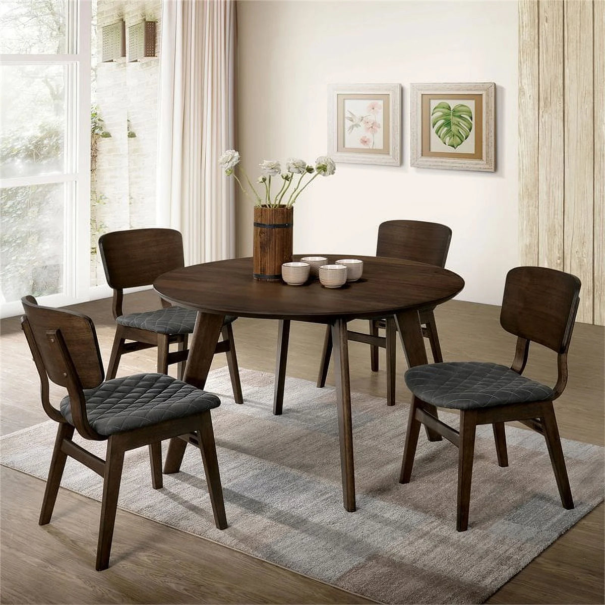 Walnut Wood Side Chair Set of 2 M96648