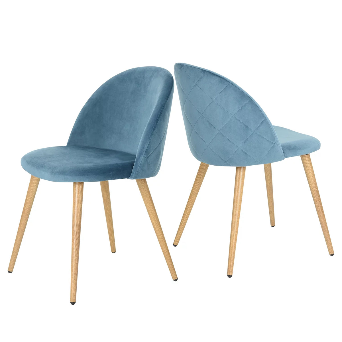 Velvet Dining Chairs Set of 2 with Backrest Blue G1487