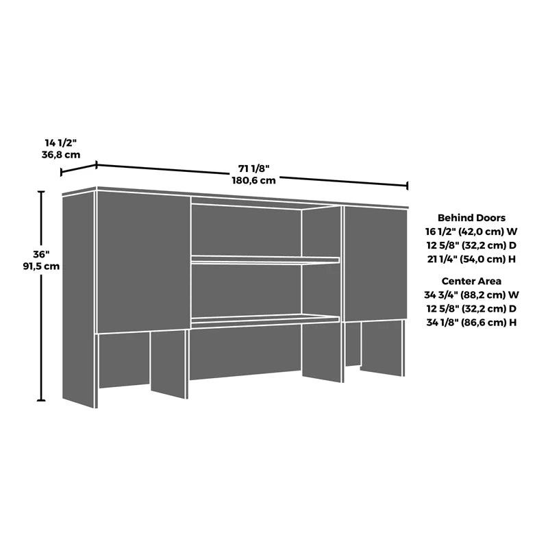 Engineered Wood Desk with Hutch O429