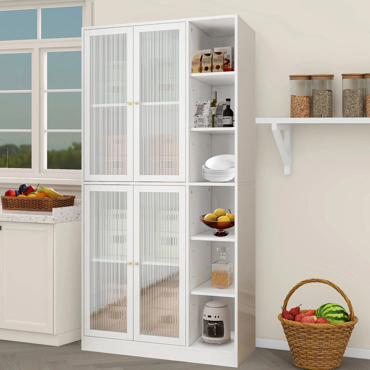 White Kitchen Storage Cabinet B913