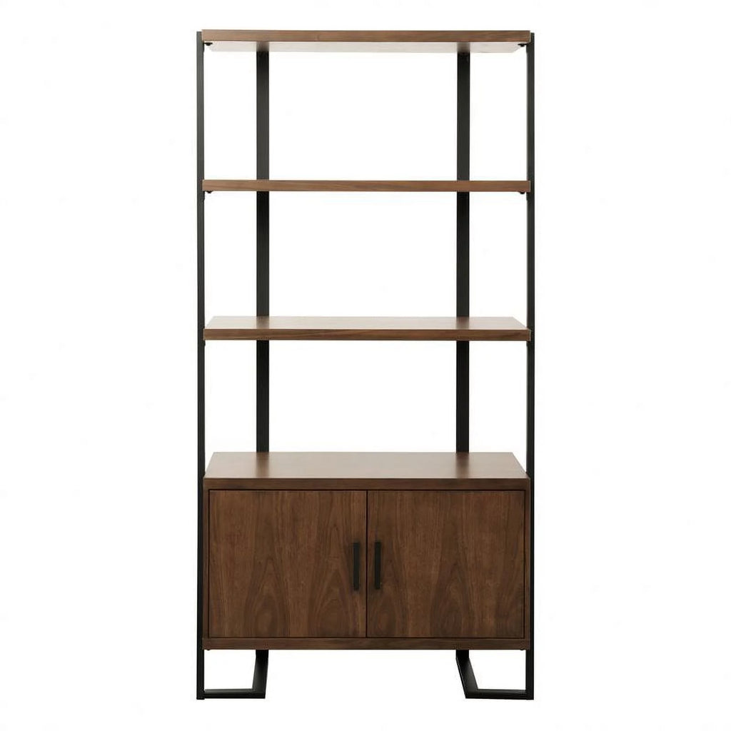 Mid-Century Metal & Wood Bookcase D8485