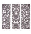 Handmade Gray Carved Floral Wall Décor, Set of 3 T929