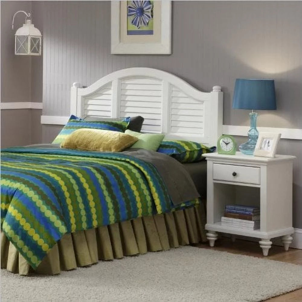 White Headboard and Night Stand C242