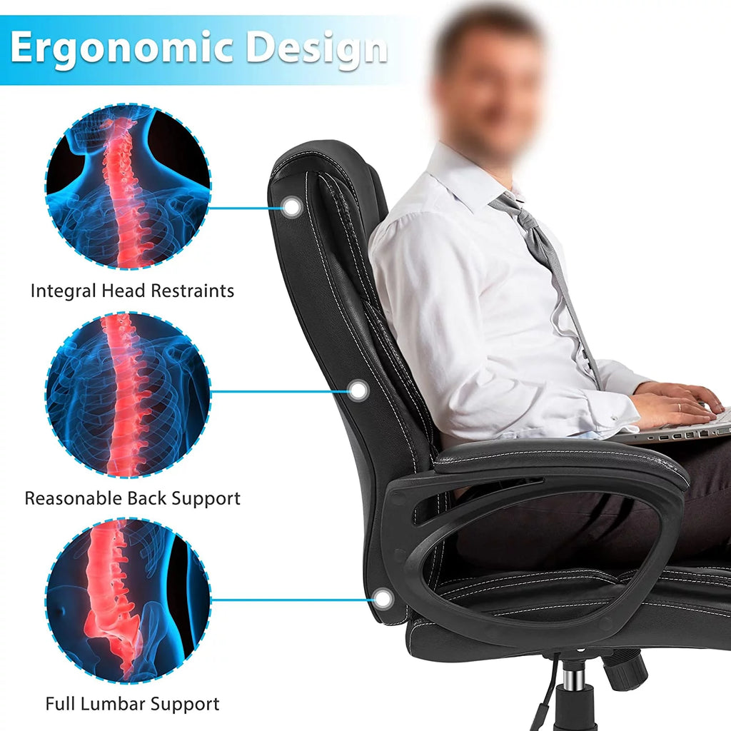 High Back Wide Seat PU Leather Office Chair O518691