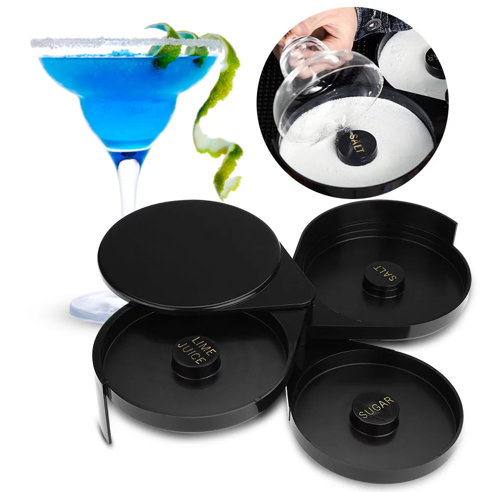 Black 3 Tier Glass Cocktail Rim B4661