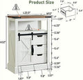 Bathroom Floor Cabinet with Sliding Barn Door & Drawers C47637