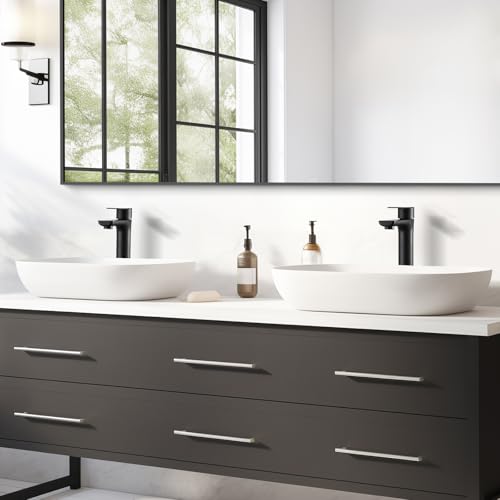 Matte Black Single Handle Vessel Sink Faucet with Drain F895