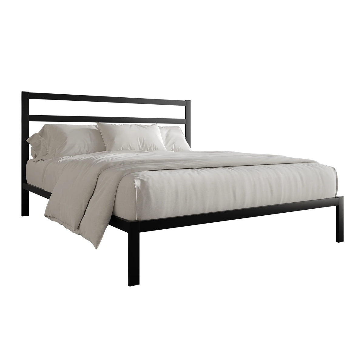 Queen Size Black Metal Platform Bed T141