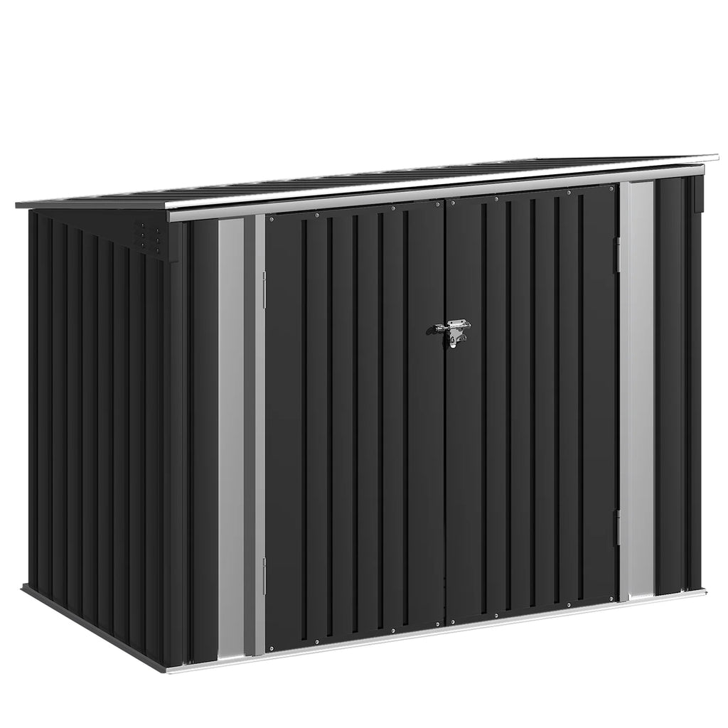 6' x 3' Black Metal Outdoor Storage Shed D734159