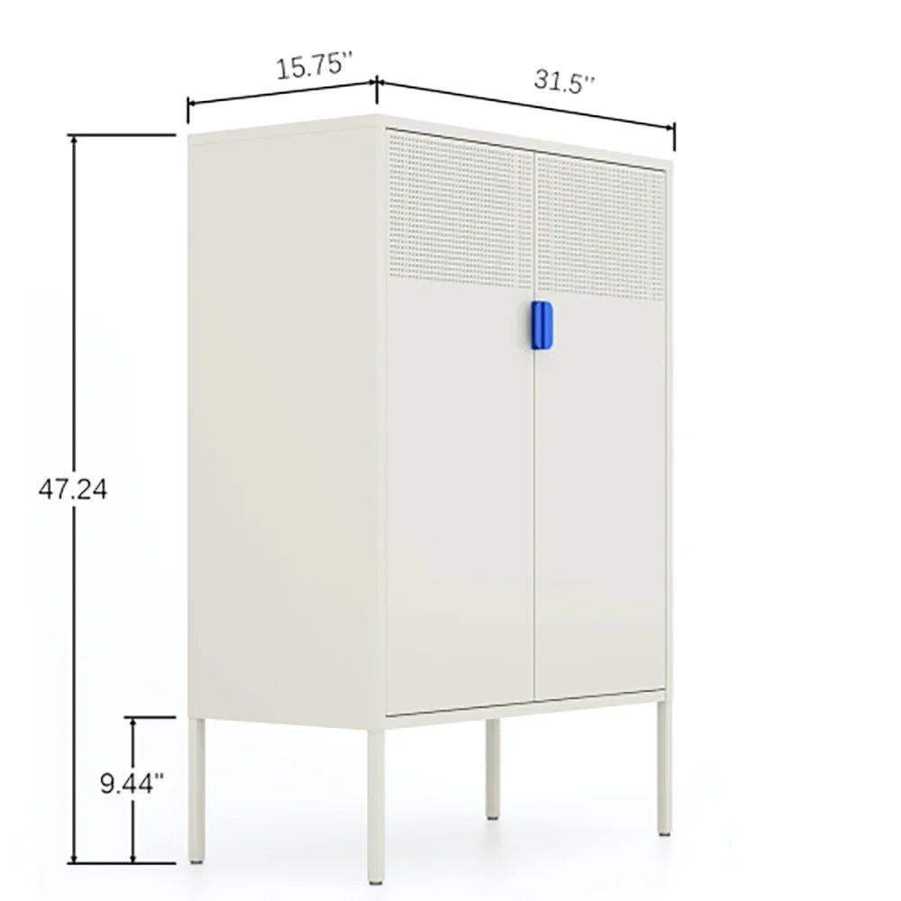 White 2-Door Metal Storage Cabinet L5635