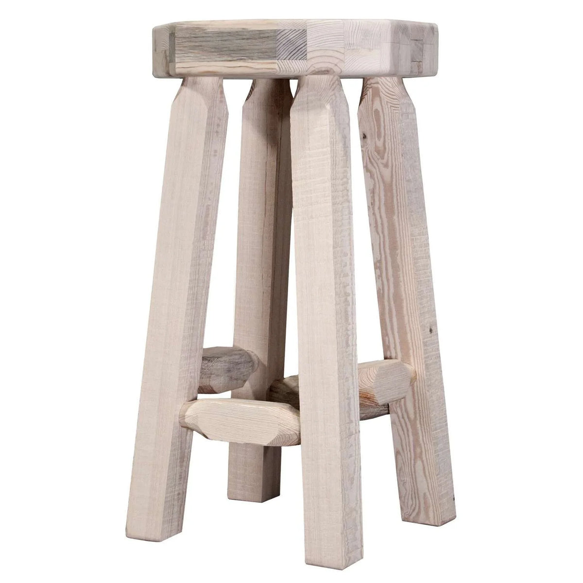 Hand-Crafted Wood Backless Barstool K958509